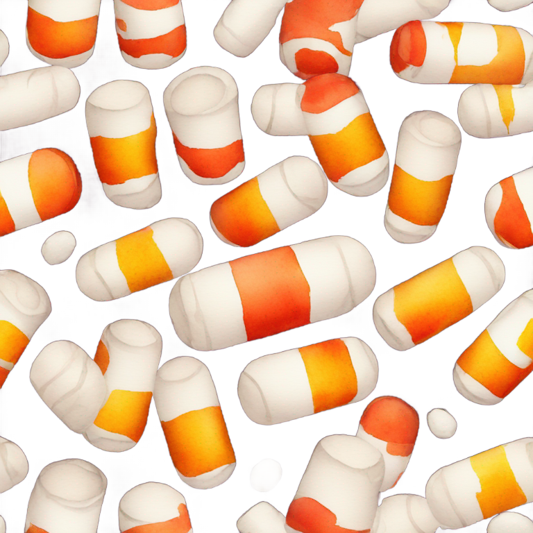 genmoji: Fire pain pills watercolor