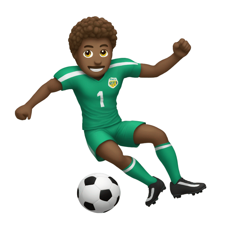 絵文字：A football player kicks a soccer ball