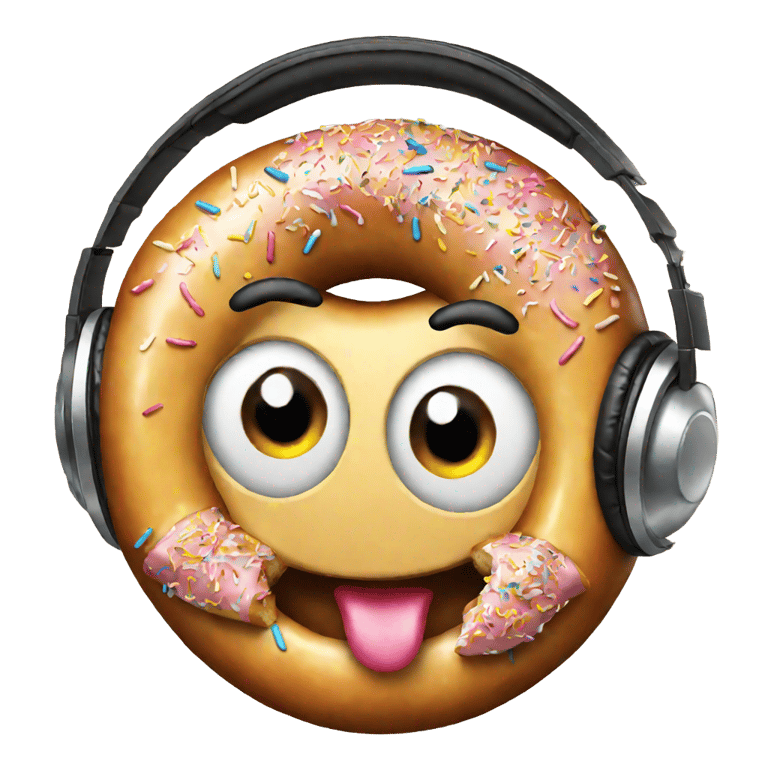 genmoji：不切实际的戴着耳机的甜甜圈