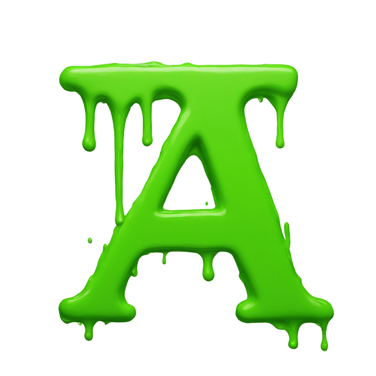 絵文字：Letter a made out of apple green paint