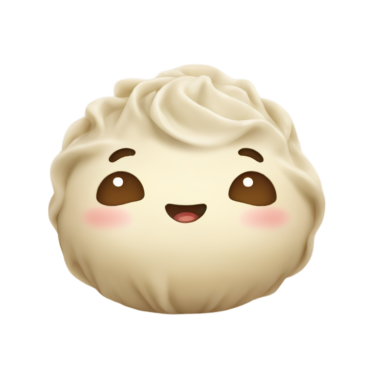 genmoji: Dumpling Momo cute round happy