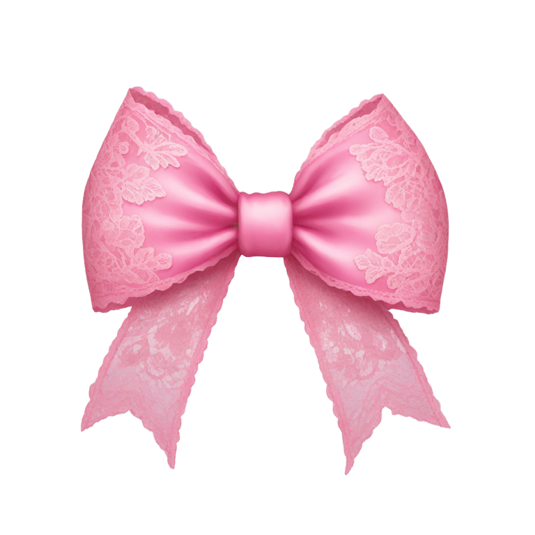 genmoji : pink bow with lace