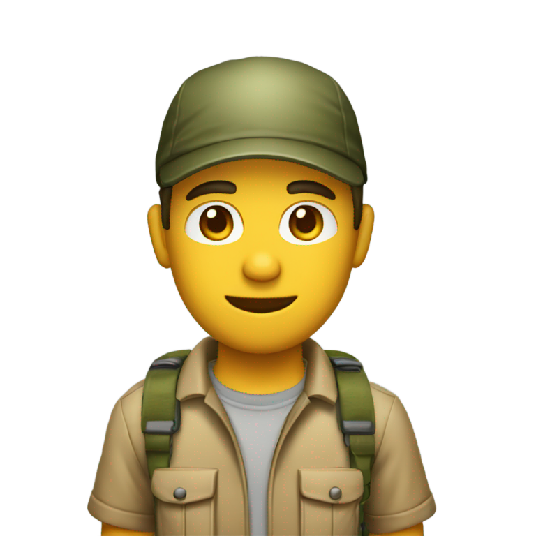genmoji : Un garde de camp 42 dans sa tenue de camping professionnelle