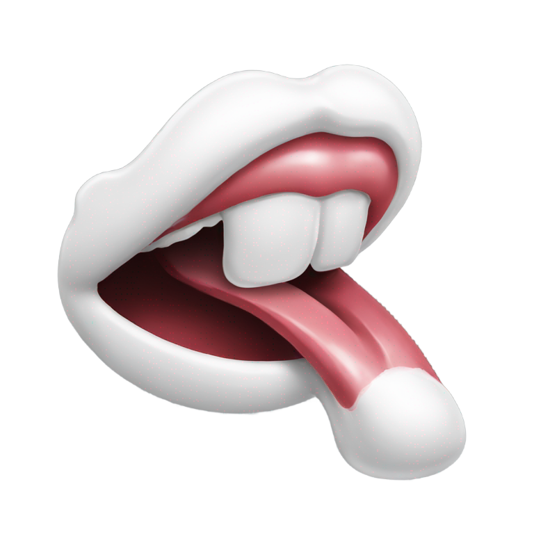 genmoji：舌头上有白漆
