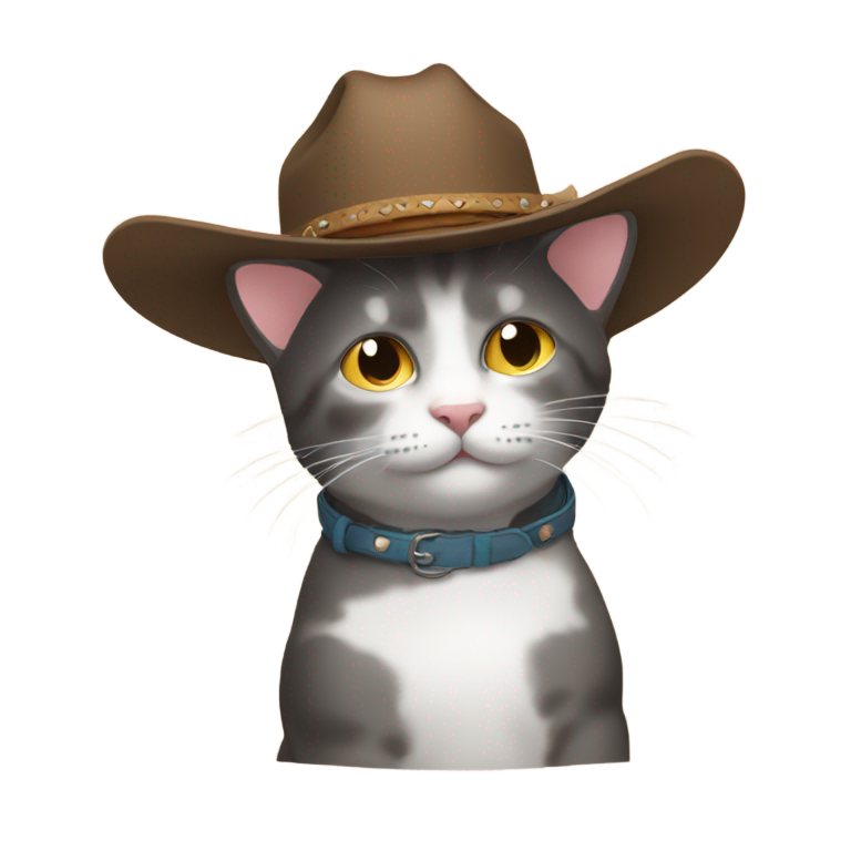 genmoji：😺 but with a cowboy hat