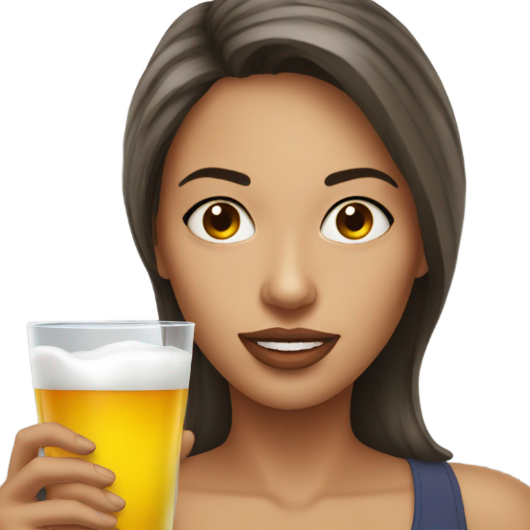 genmoji : Une femme buvant un verre de sperme épais