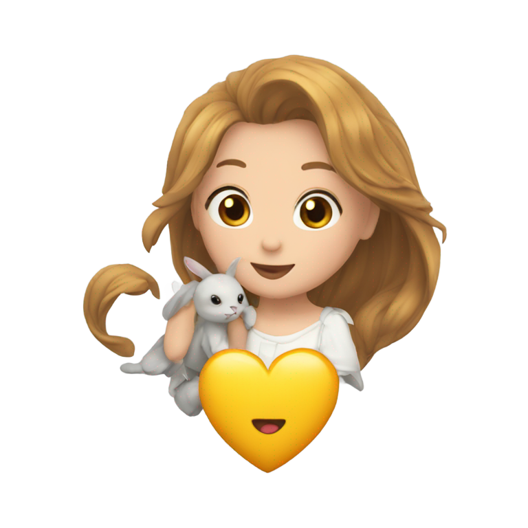 genmoji : Cœur avec des petits lapins