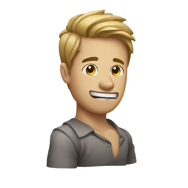 genmoji：人抱臂捂脖子尖叫的家伙