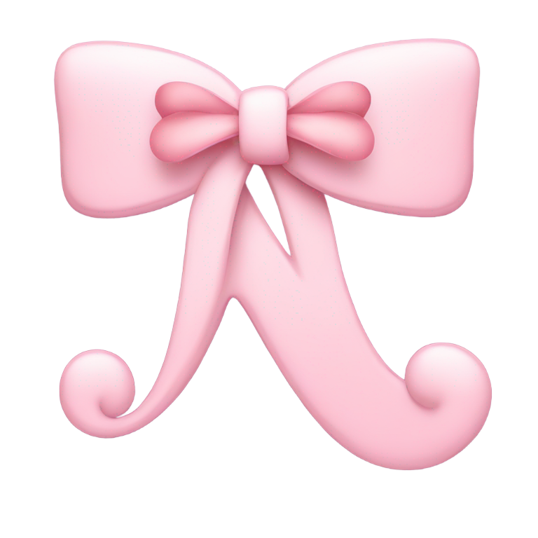 絵文字：淡いピンクのN字にサイドにリボン、左上にチータープリントの小さなリボン付き。
