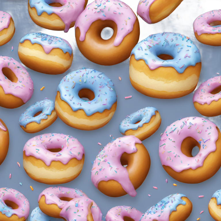 genmoji : Donut vanille avec des paillettes bleues