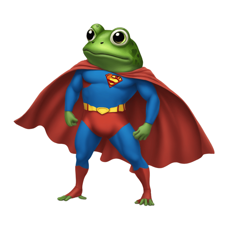 絵文字：frog dressed as superman