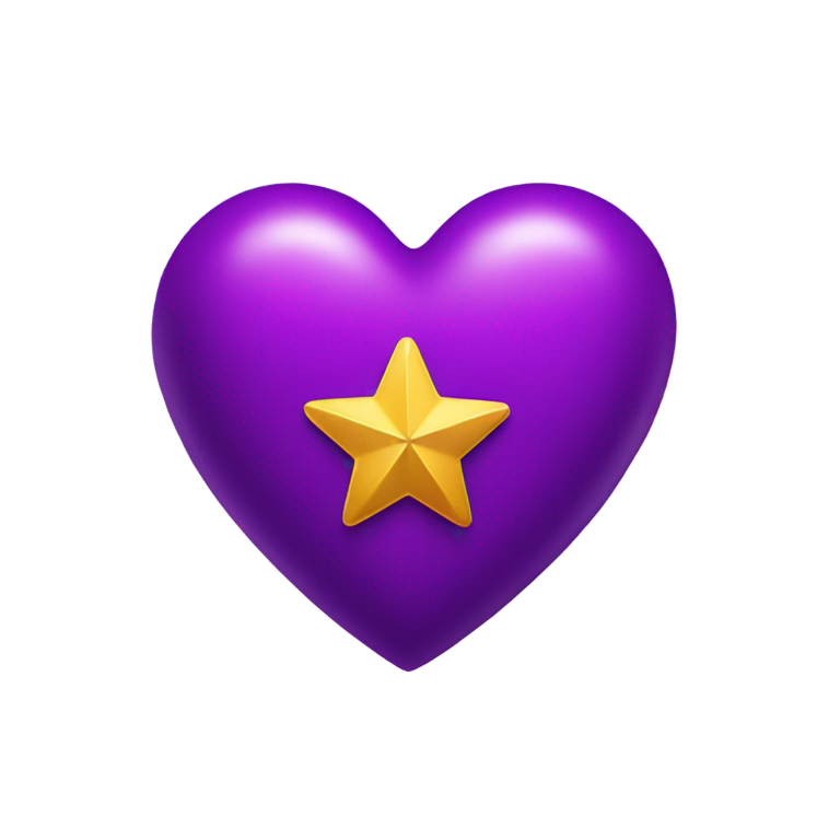 genmoji : Un cœur violet avec une étoile à l'intérieur