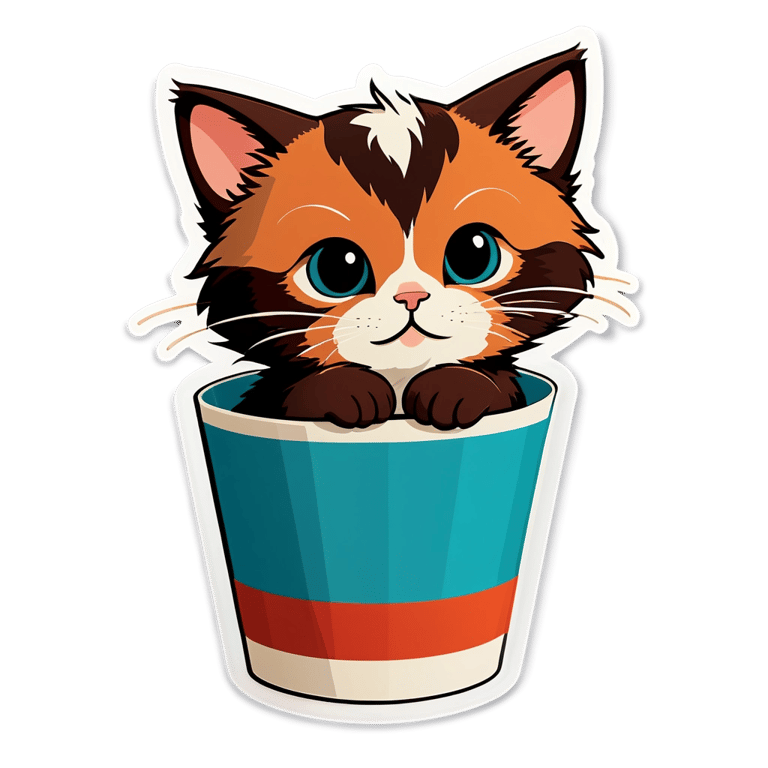 genmoji: Un chaton mignon en train de boire du rhum
