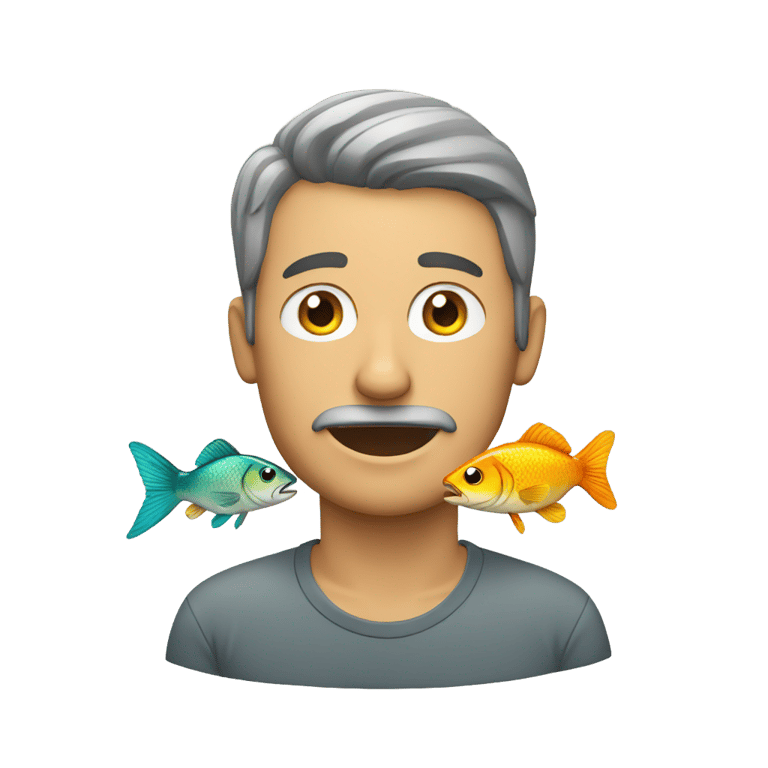 絵文字：a man with a fish