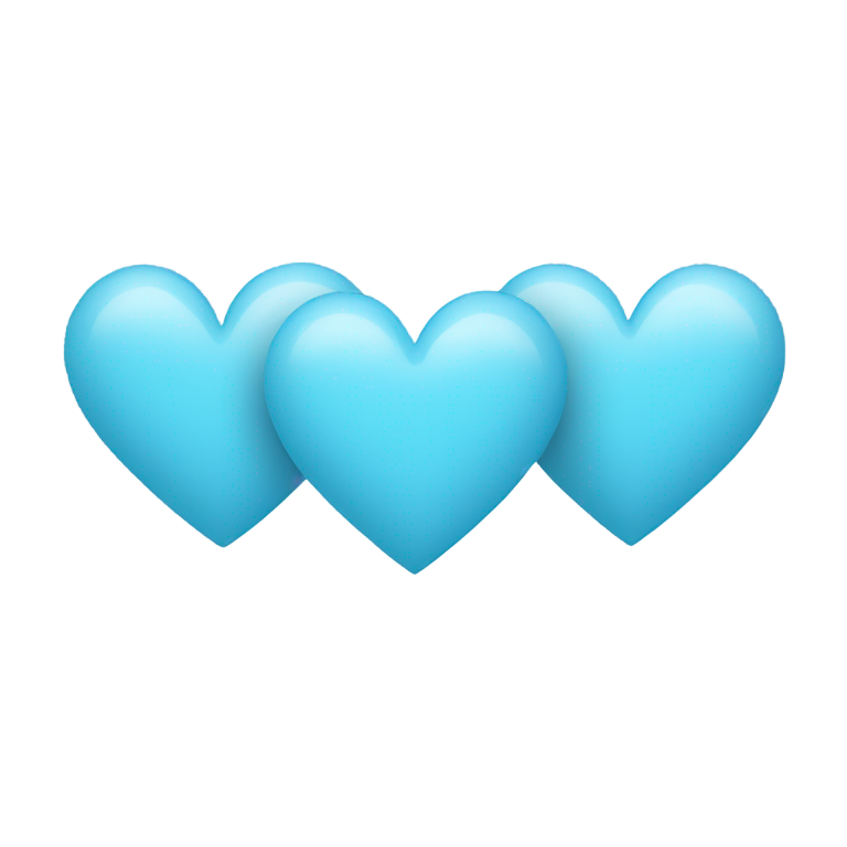 genmoji : trois cœurs bleu clair