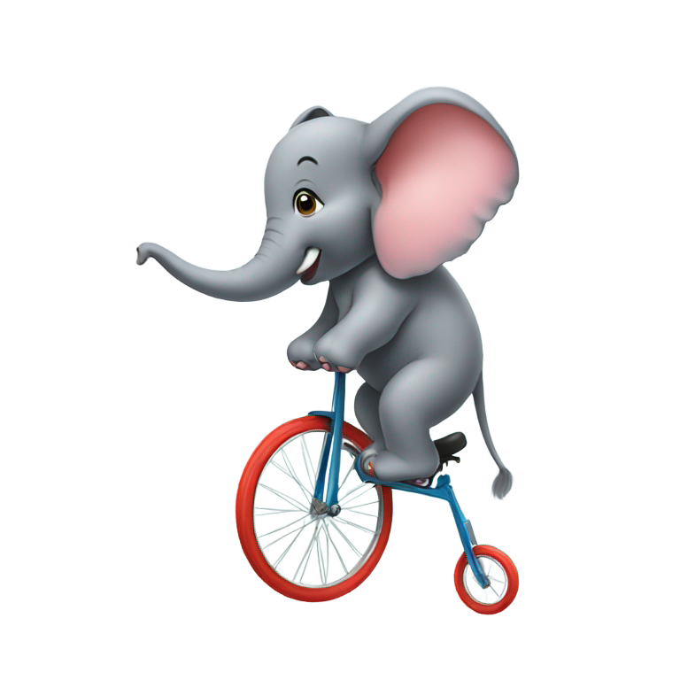 絵文字：一輪車に乗る象