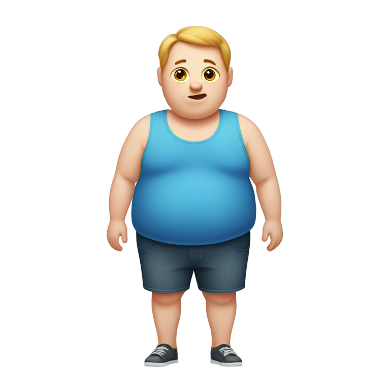 genmoji：肥胖的唐氏综合症男性，带有一条额外的染色体