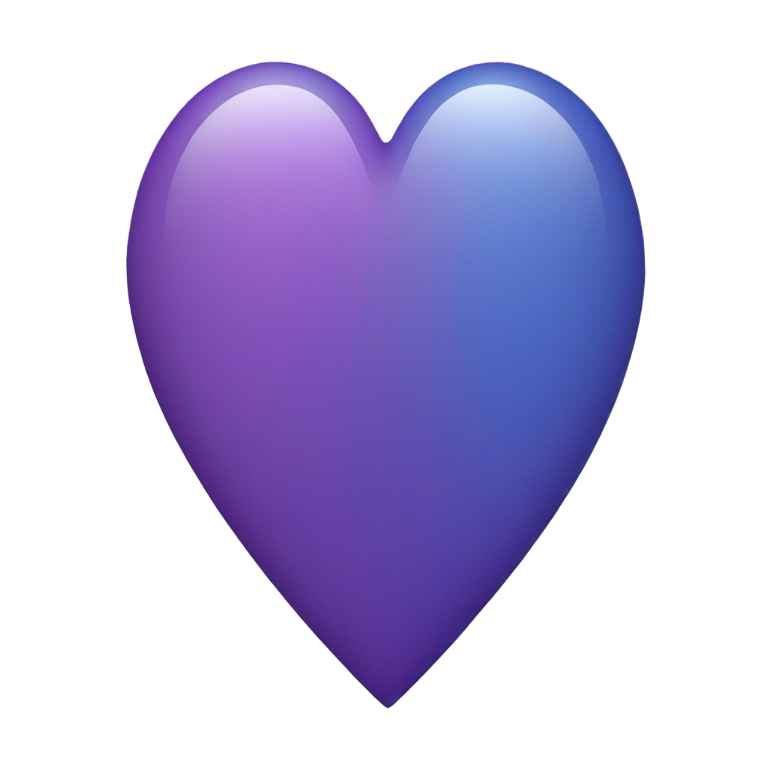 genmoji : Cœur moitié bleu moitié violet