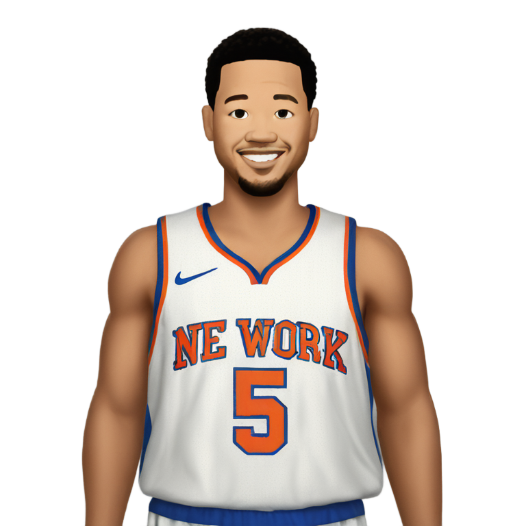 genmoji : Jalen Brunson dans un maillot des Knicks