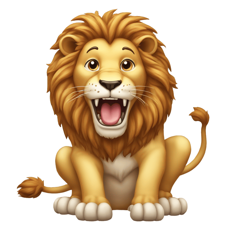 絵文字：drooling lion that is hungry and finds foot delicious lion with tongue out