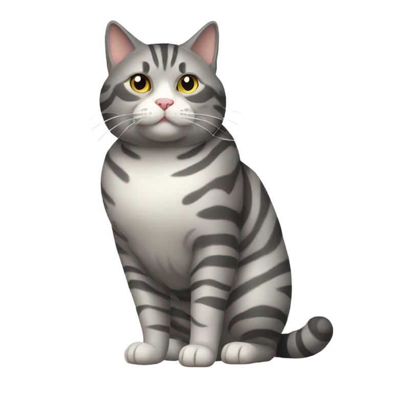 genmoji : Gros chat gris rayé en entier