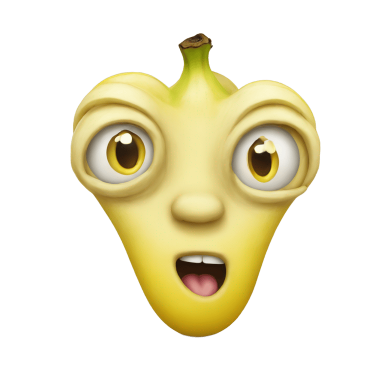 絵文字：An emoji with banana eyes