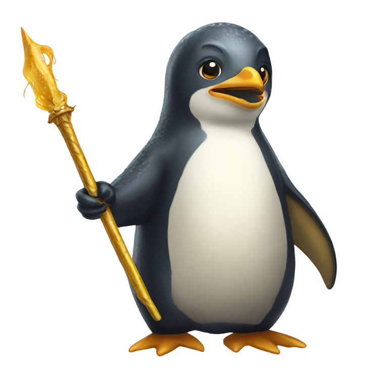 絵文字：シールペンギンリザードウィザードの杖