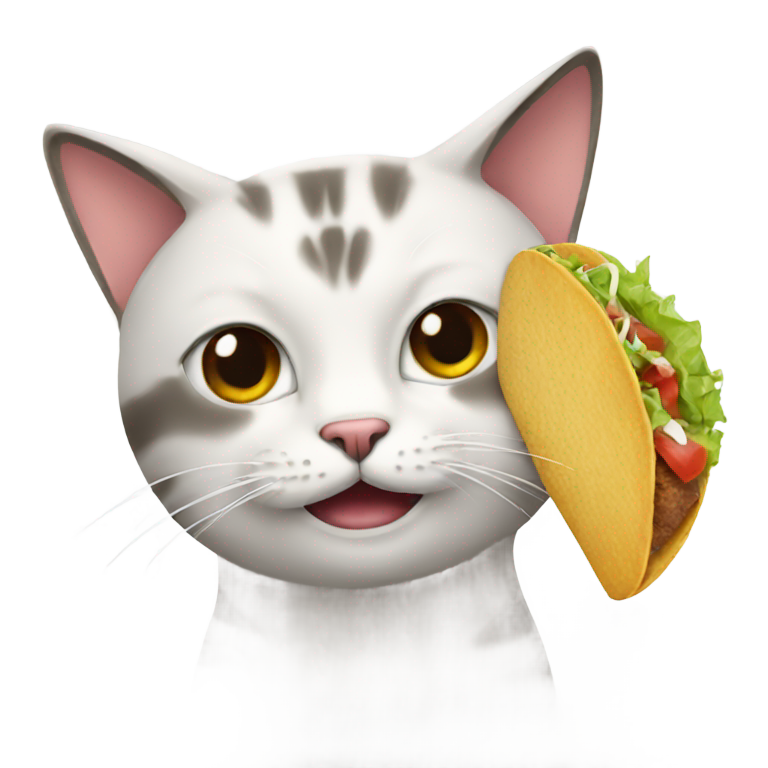 genmoji: A cat eating a taco