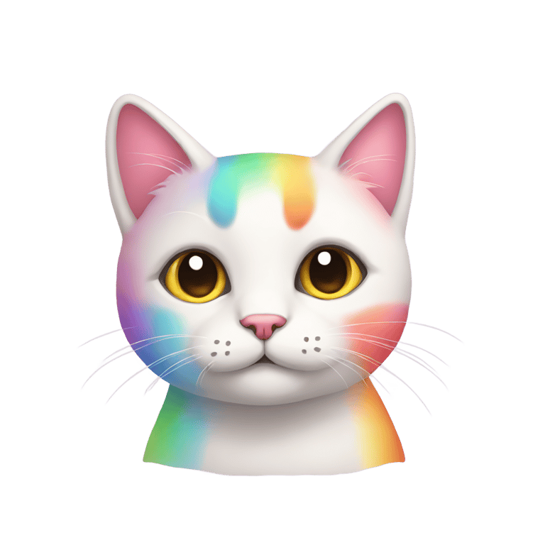 絵文字：レインボー シンプル かわいい猫