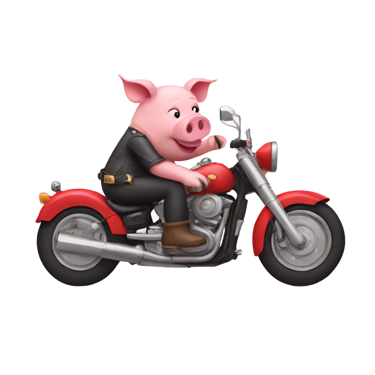 絵文字：モーターサイクルの上の豚