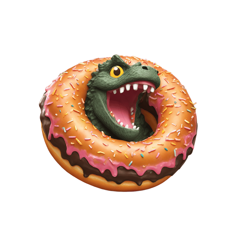 絵文字：Godzilla in a doughnut