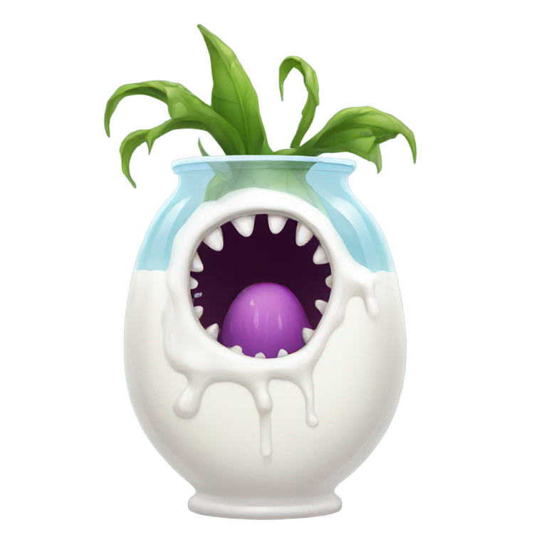 genmoji：花瓶里的怪物与白色液体