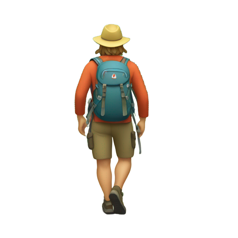 genmoji : Randonneur en marche, corps entier