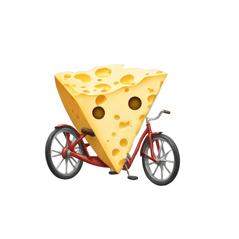 genmoji : Cheese on a tricycle