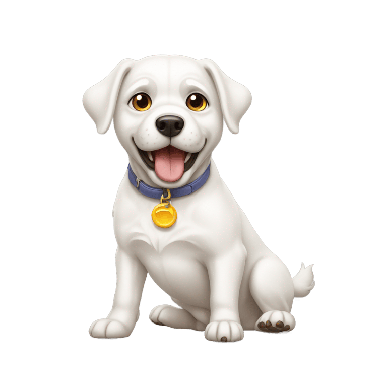 genmoji : The white dog is outraged
