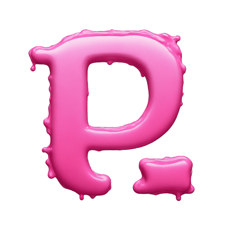 genmoji : Letter p made out of pink paint
