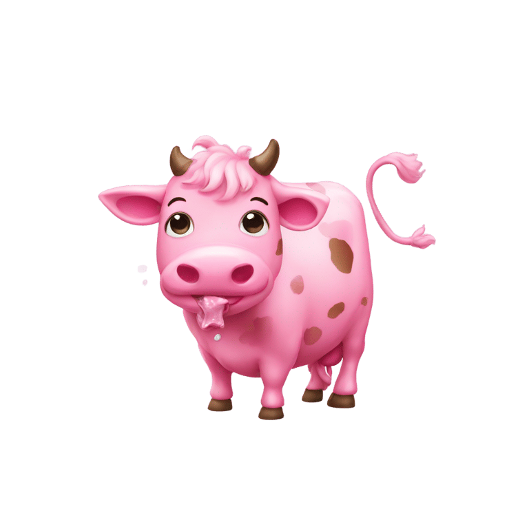 genmoji：粉红色的奶牛拉屎