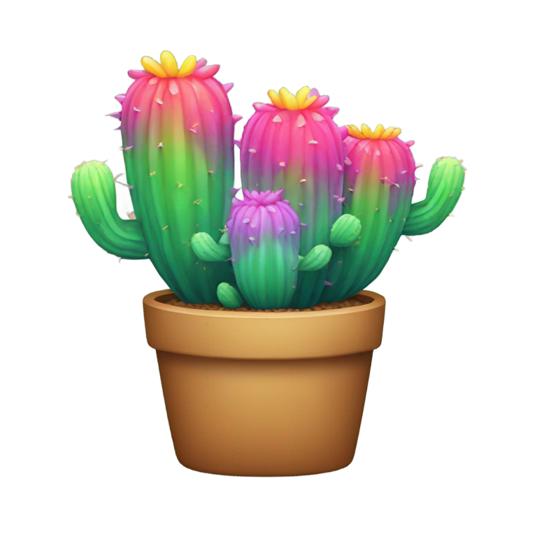 genmoji: Rainbow cactus