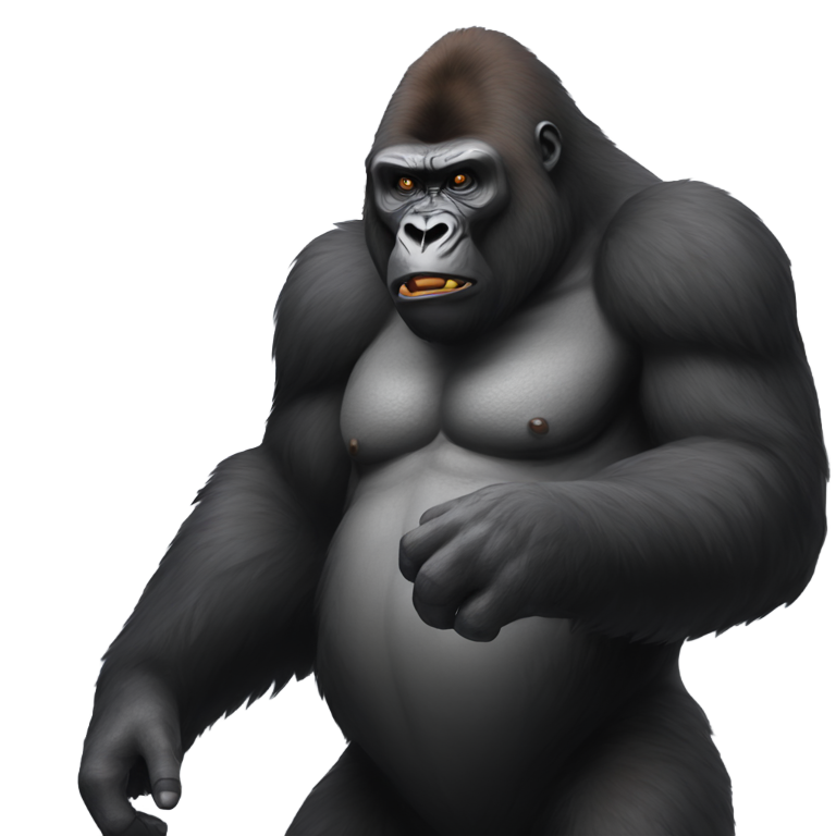genmoji : Gros gorille Mok jouant à Blooket