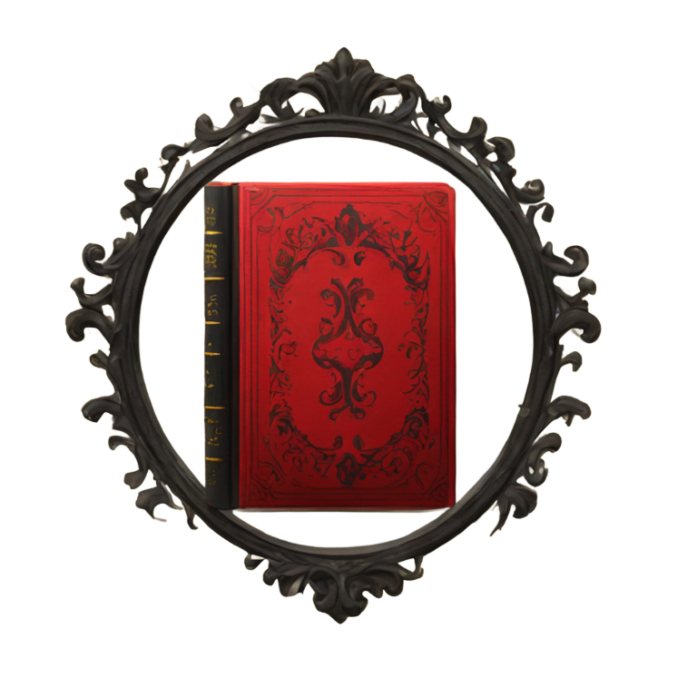 genmoji: red and black gothic vintage book