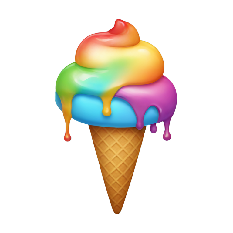 genmoji: Rainbow ice creem