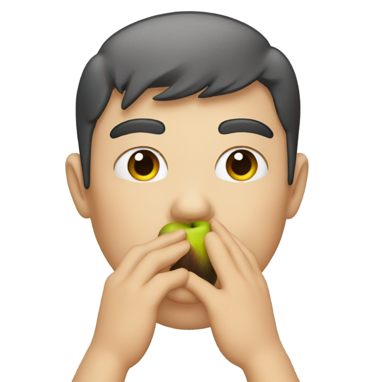 genmoji: Apple-style emoji of a person pinching it's nose because of a bad smell.