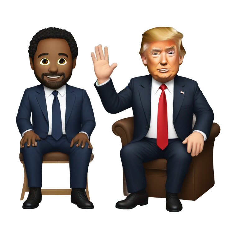 genmoji：Make Donald Trump and Kendrick Lamar high fiving