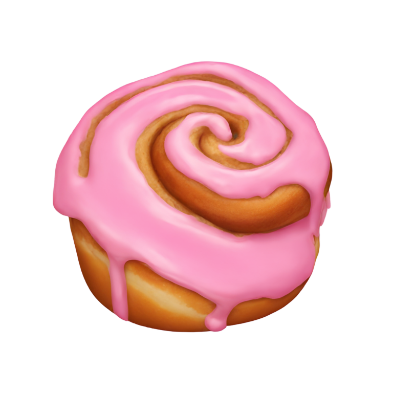 絵文字：シナモンロールにピンクのicing