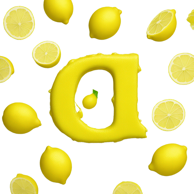 genmoji：Letter l made out of lemon yellow paint