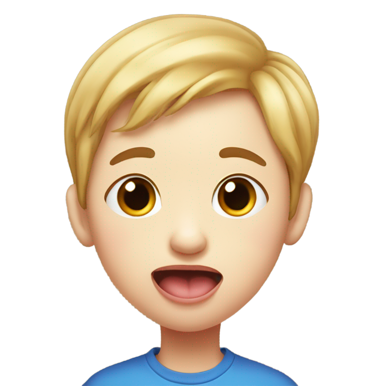 genmoji：唐氏综合症患者吐舌傻笑