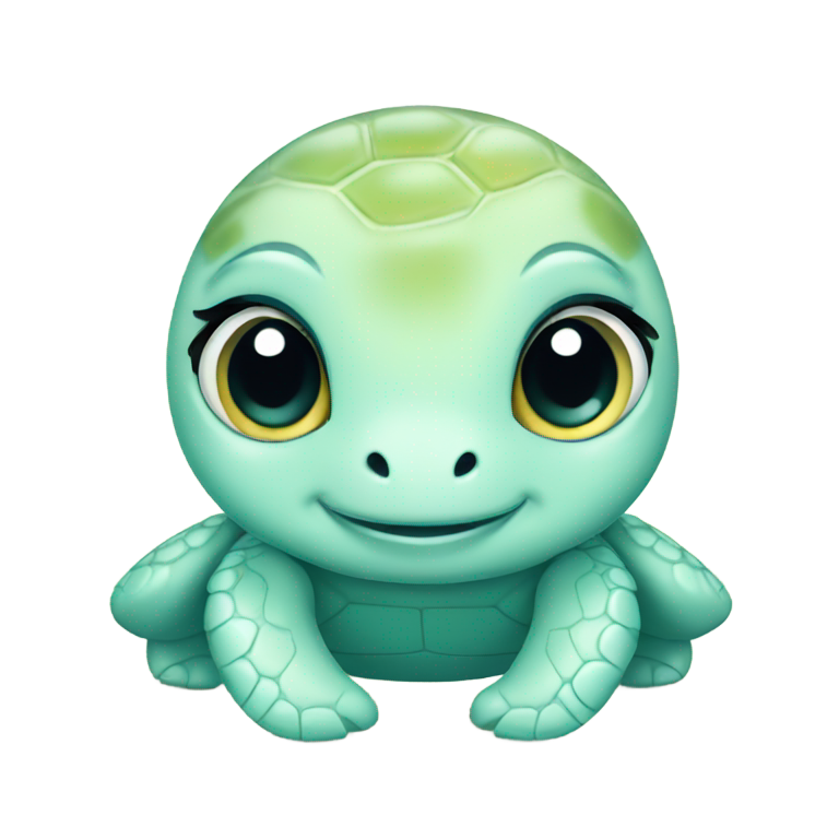 genmoji: Cute baby sea turtle blue