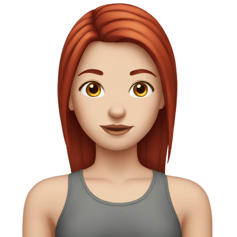 genmoji：直发深红色头发的白人女孩，带鼻环