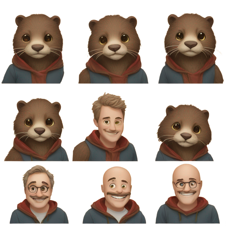 genmoji：哈利加里巴里快乐毛毛土豆水獭彼 Otter 在波特上