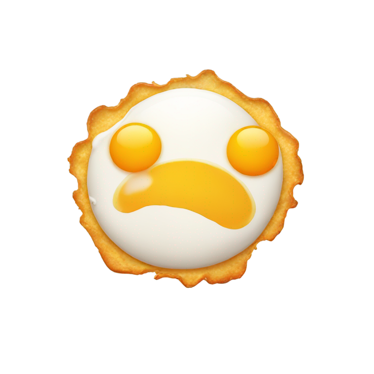 genmoji: Fried egg with hands in the air going wild